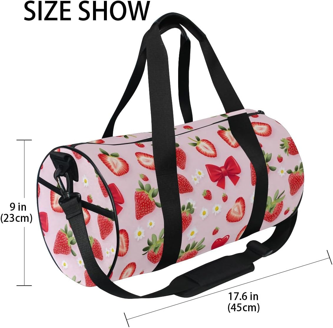 Strawberry Travel Duffle Bag Sports Luggage Bag with Backpack Tote Gym Bag for Man and Women