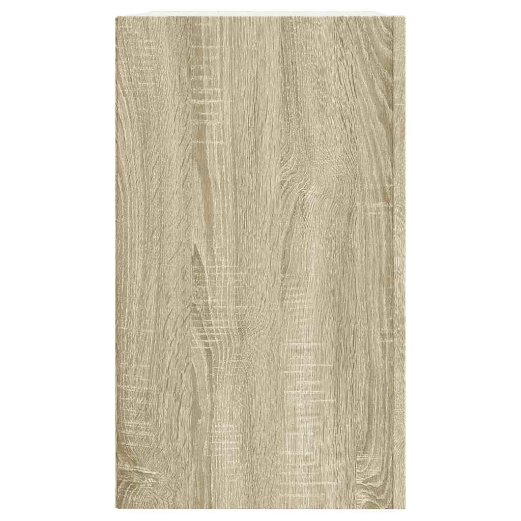 Scaffale da parete in rovere Sonoma, 75 x 35 x 60 cm, mensola sospesa con tre ripiani, montaggio a parete, per soggiorno, cucina, bagno, per ordine e spazio