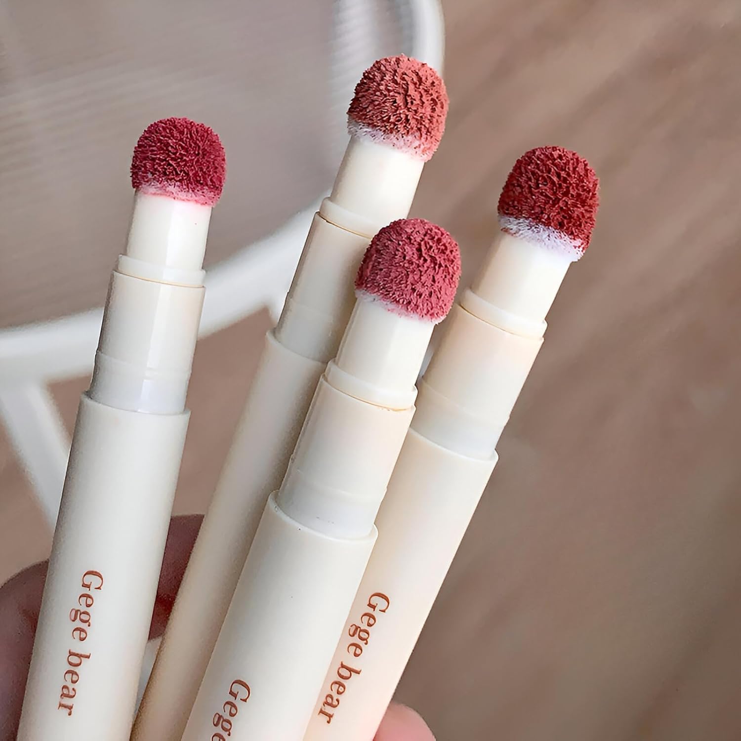 Gege Bear Velvet Matte Lip Glaze | Powder-Cream Liquid Lipstick | Long-Lasting Non-Sticky Wear | Lightweight & Moisturizing Texture | Versatile Soft Glam Shades Nude Dream Brown & Peach Tones | Hydrating Finish Lipstick With Sponge Brush (02# Little Girl, 2g)-image-21