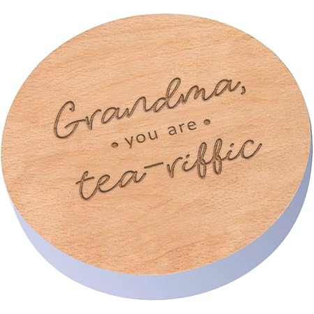 Lavender Wooden Coaster -"Grandma You are Tea-Riffic" Design - Best Grandma Gifts - Mothers Day Gifts for Grandma from Granddaughter - Grandma Birthday Gifts