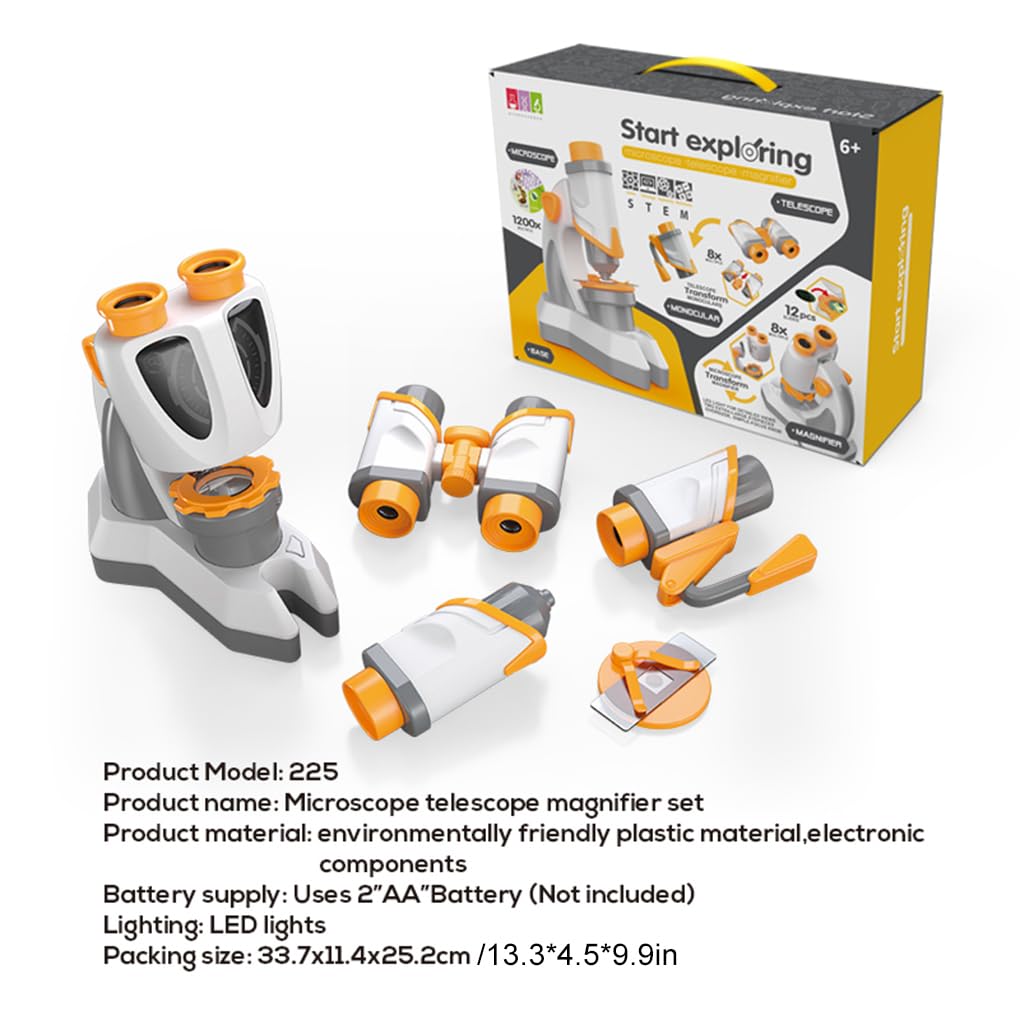 Set di esplorazione portatile da 4 pezzi per,Insieme microscopico | microscopio inclusi, facile da chiudere.