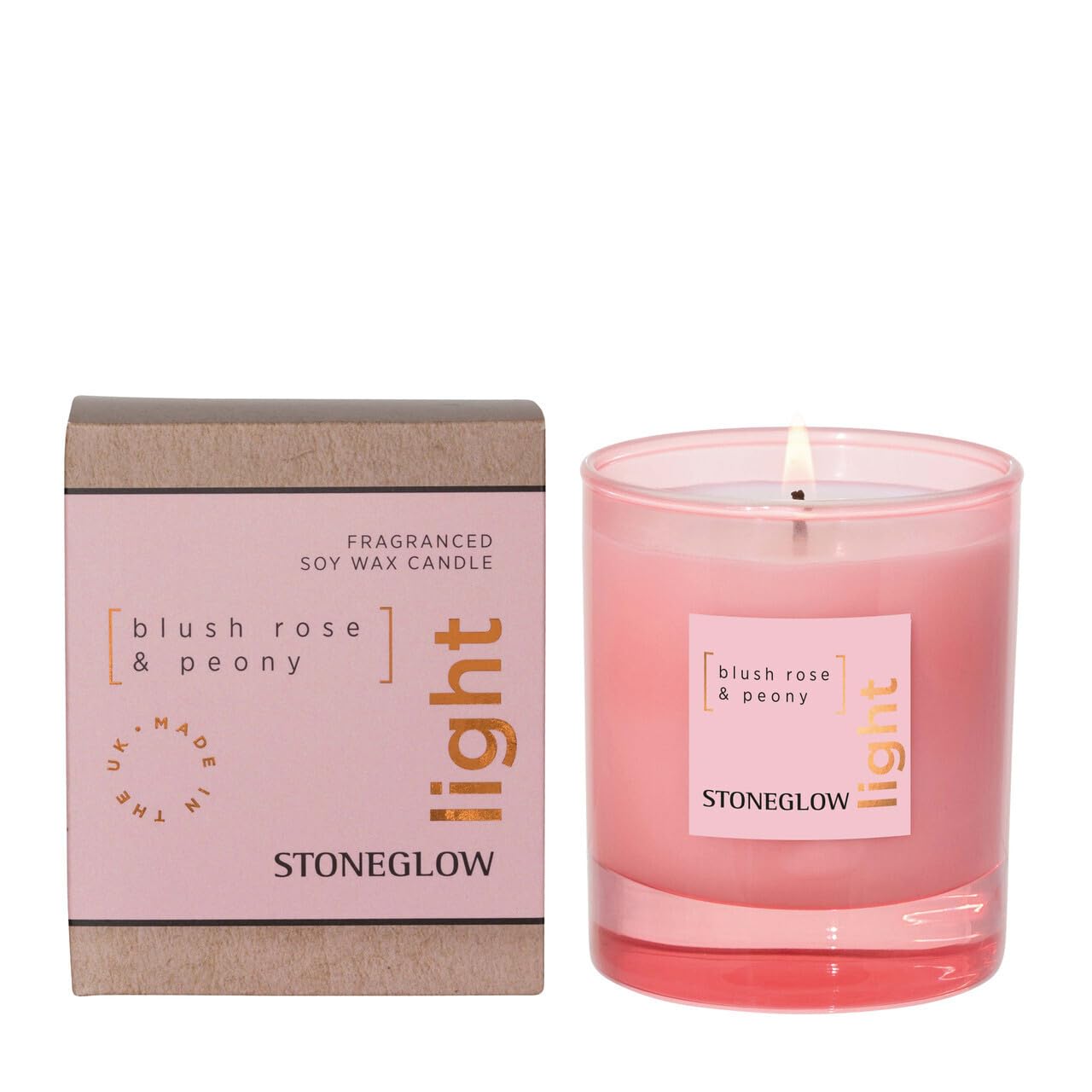 Stoneglow Candles Elements Light Tumbler CandleBlush Rose & Peony from B&Q