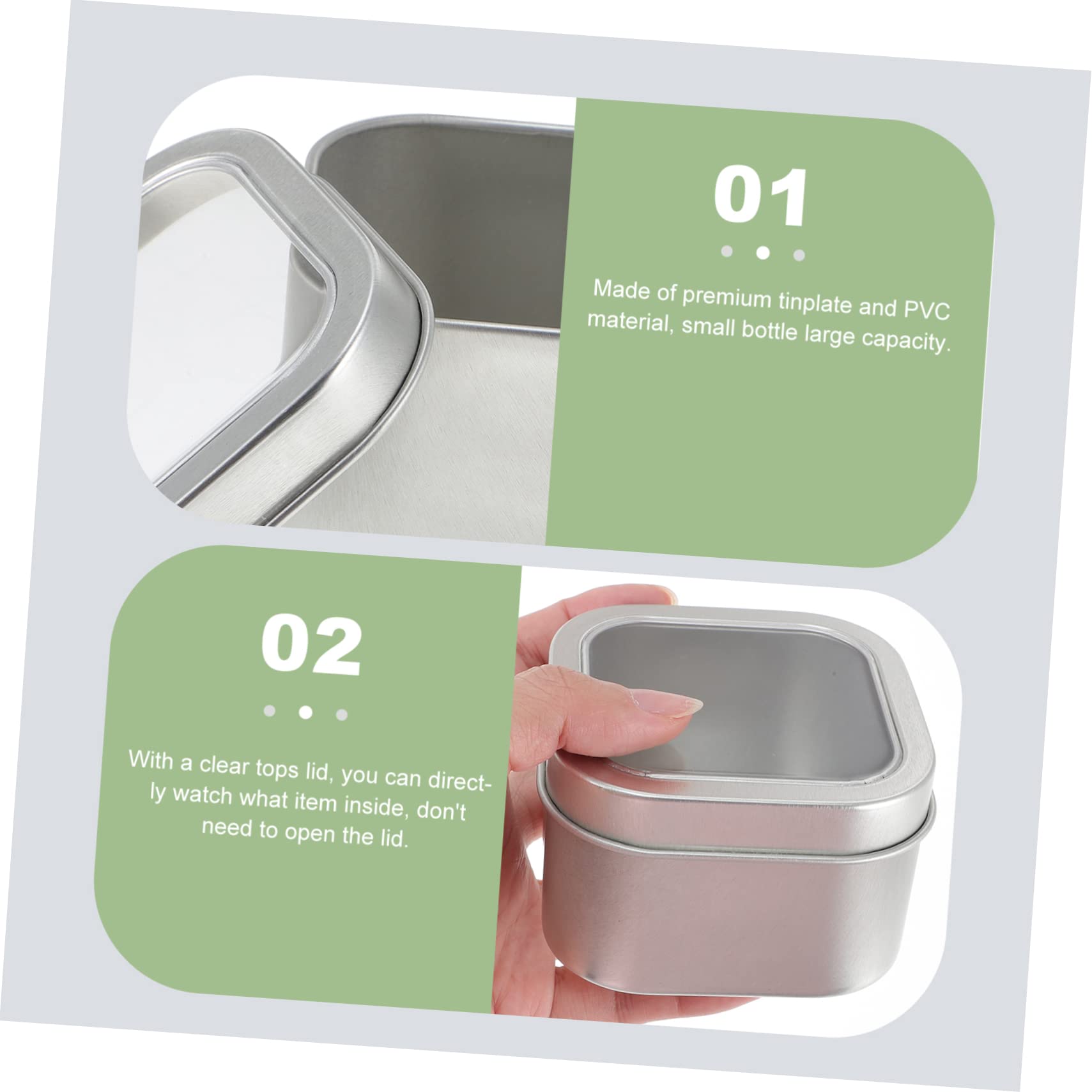 Angoily 15pcs Square Metal Tins with Lids Storage Containers for Candle Making and DIY Crafts Tinplate and Material for Aromatherapy and Ointments