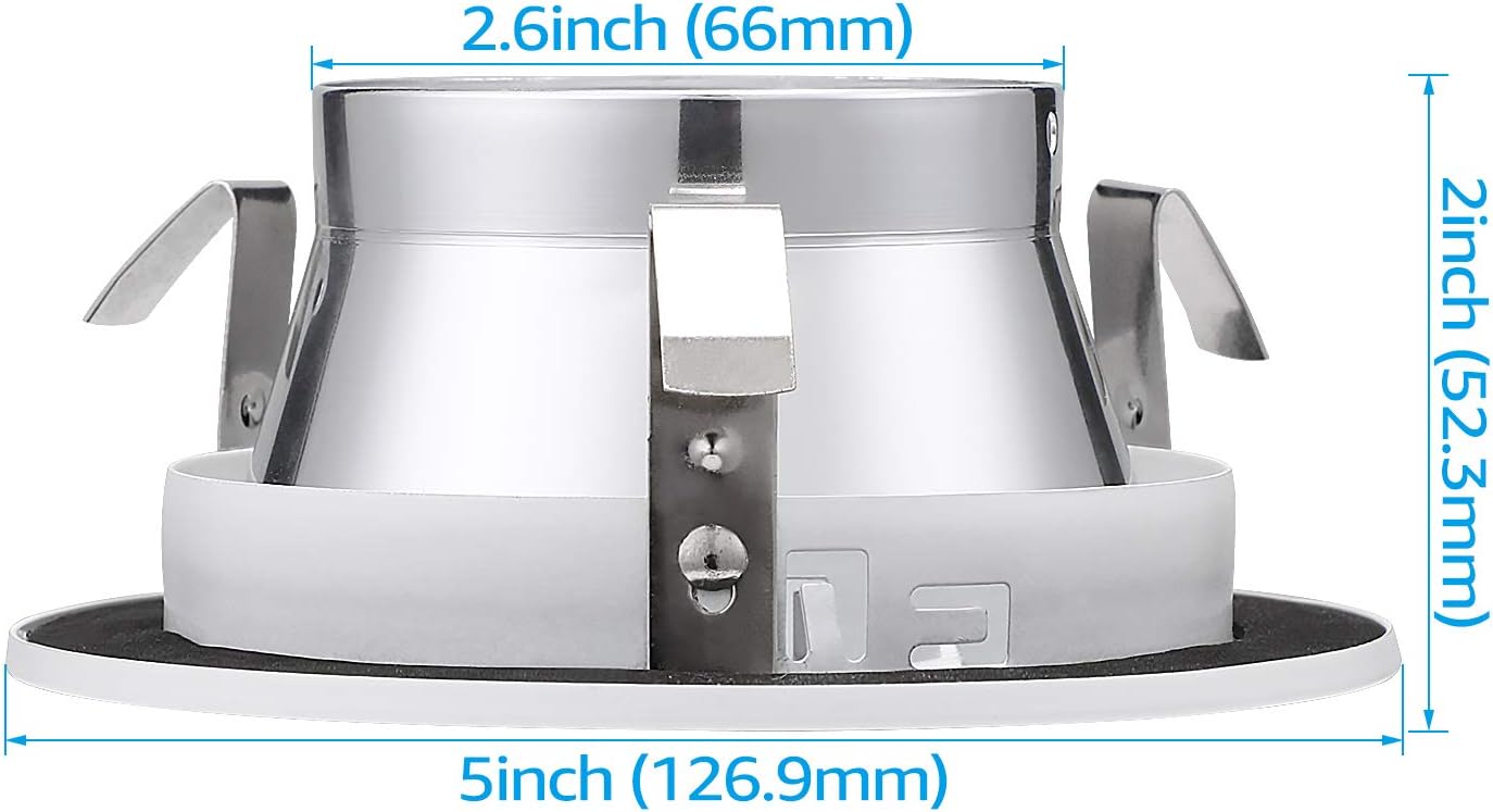TORCHSTAR 4 Inch Recessed Can Light Metal Trim with Step Baffle, Aluminum Reflector, Fit Halo/Juno Remodel Recessed Housing, Line Voltage Available, for PAR16, PAR20, R20 Light Bulbs, Pack of 6