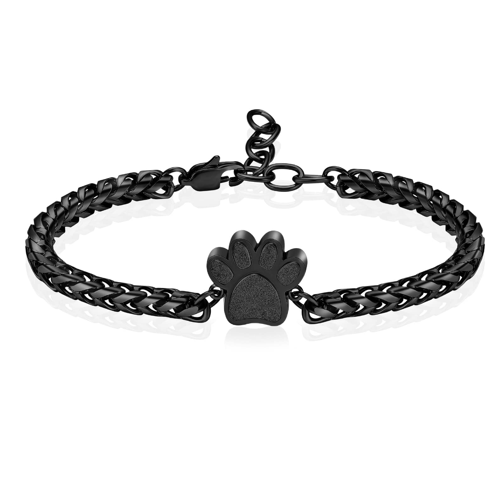 XSMZB Cremation Bracelet for Ashes - Paw Print Cremation Jewelry Pet Dog Cat Stainless Steel Keepsake Memorial Urn Bangle