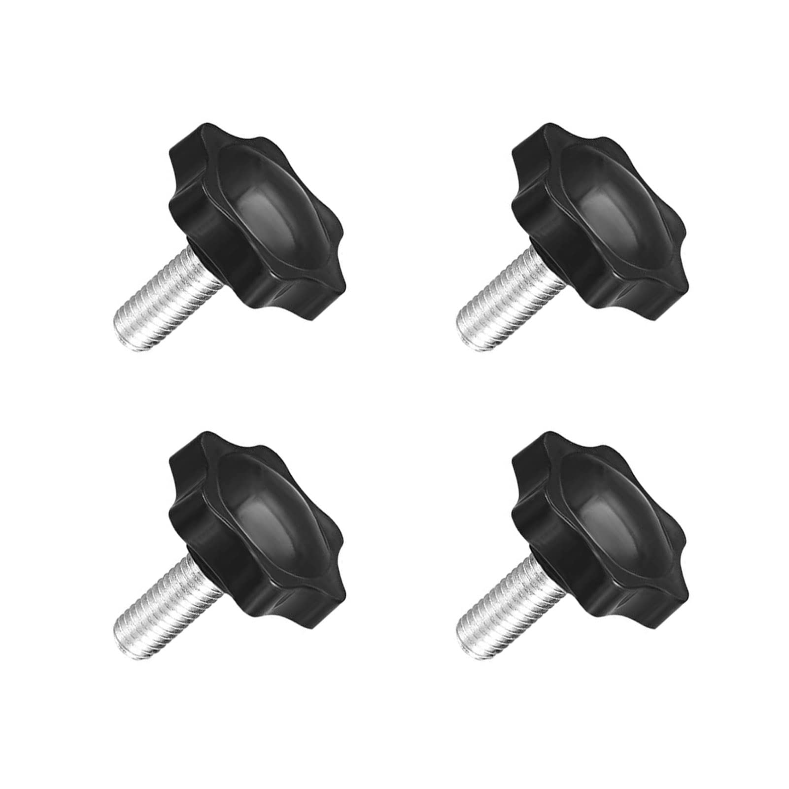 TA-VIGOR 4Pcs M8 x 16mm Plum Hex Shaped Clamping Screw Knob, 38mm Dia Plastic Head Clamping Knob Handle Male Thread Thumb Screw