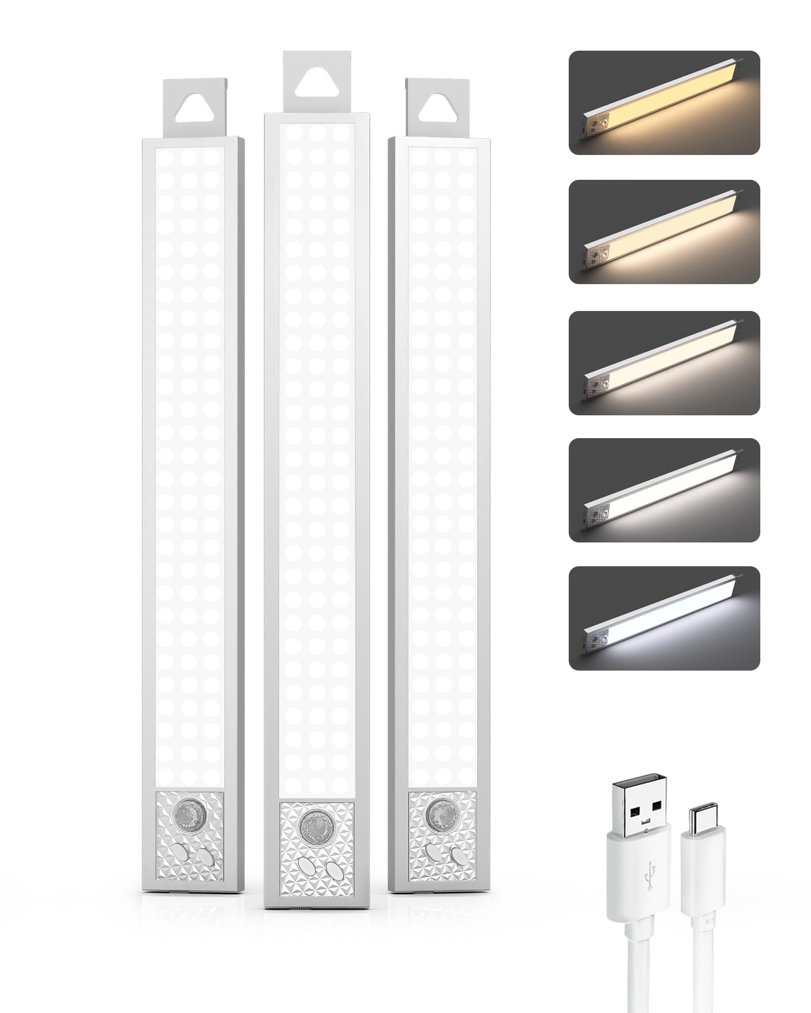 Rechargeable LED Light Bars Motion Sensor Under Cabinet Lights ...