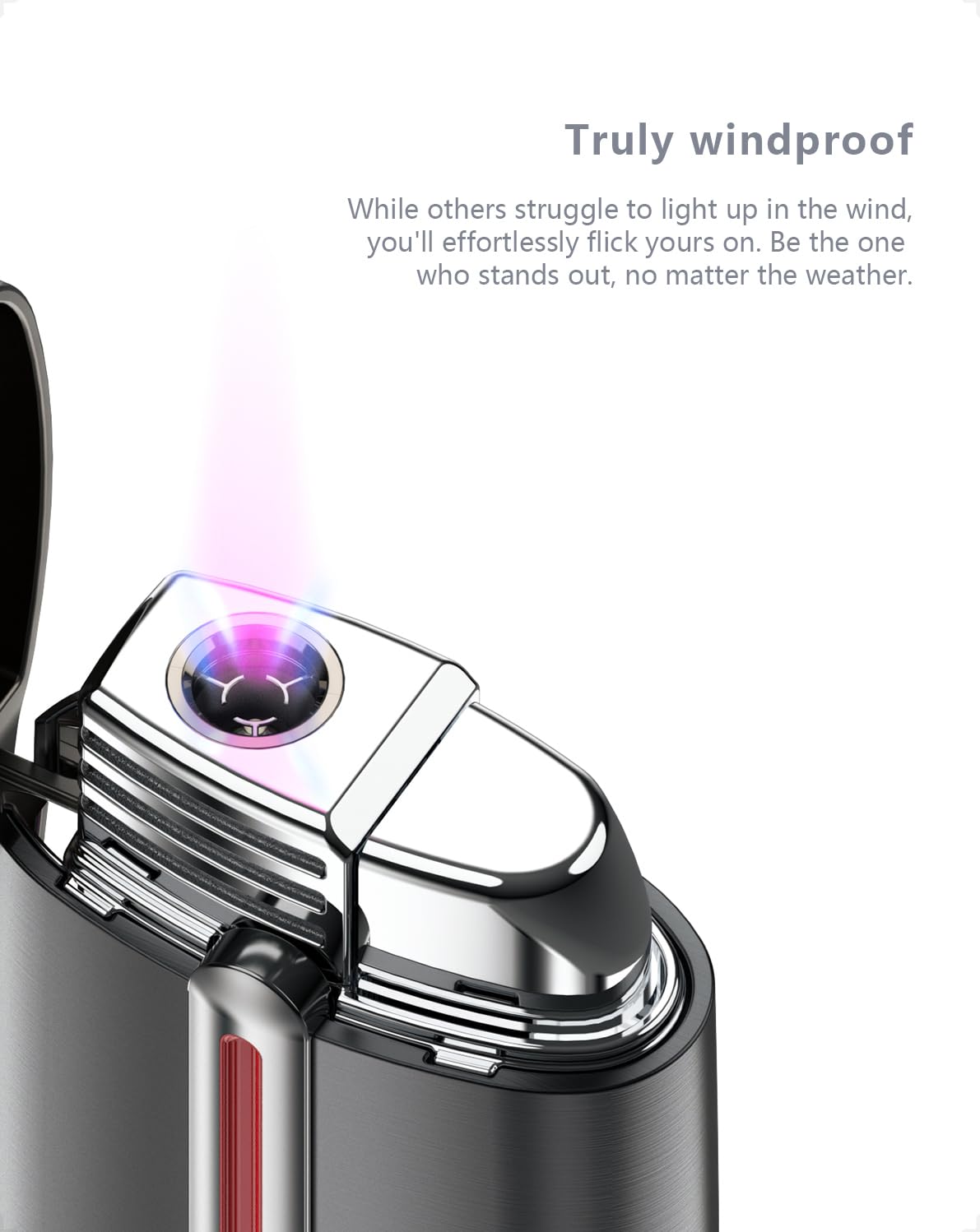 VVAY Windproof Jet Flame Lighter, Red Flame, Butane Refillable, Sold Without Gas