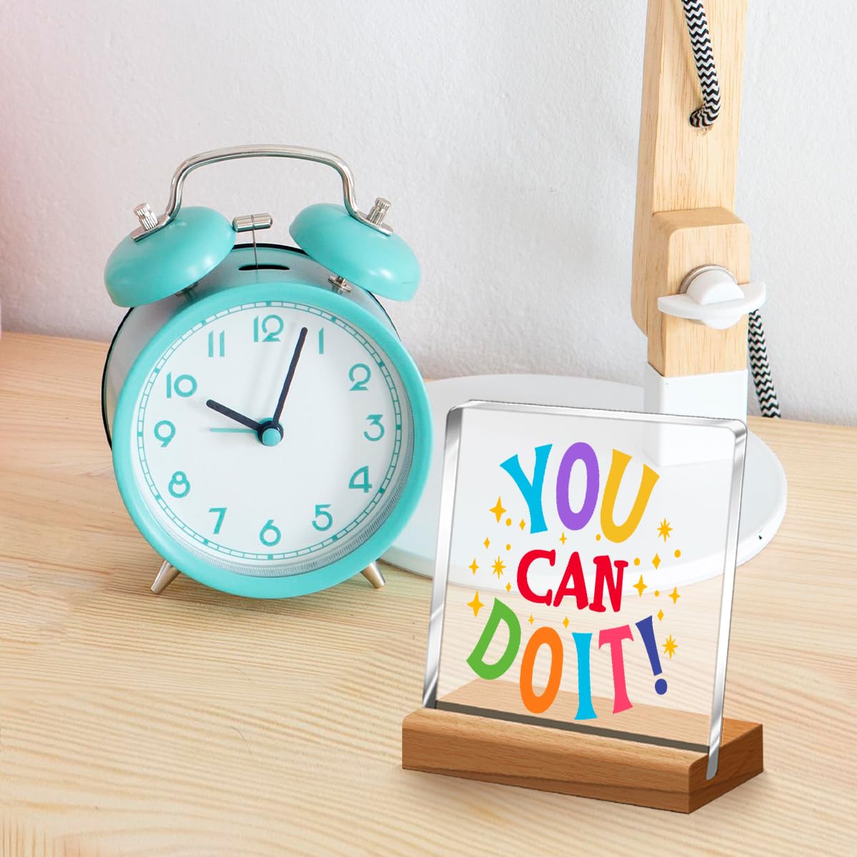 Inspirierende Schreibtischdekoration, "You Can Do It", Acryl-Schild für Klassenzimmer, Büro, Wohnheim, Regal, Tischdekoration A321
