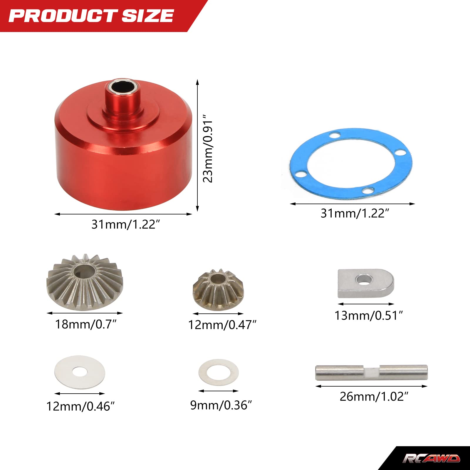 GYJSTBAJ Front/R Suspension Arms Steering Block Steering Linkage Shock Tower Shock Absorber for WLtoys 1:12 124019 1:14 144010 02 144001(Red)