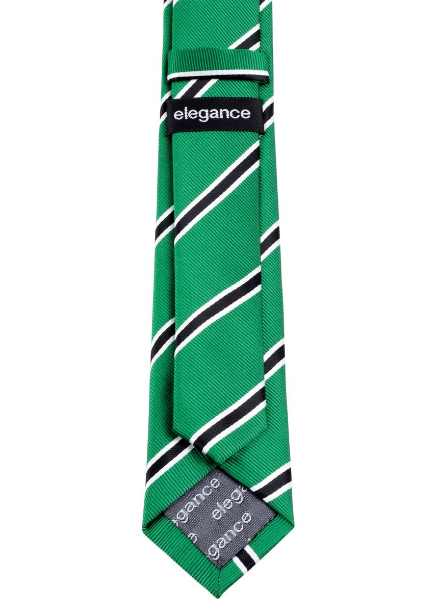 British Bar - Corbata de microfibra tejida a rayas (2 pulgadas), Verde 3