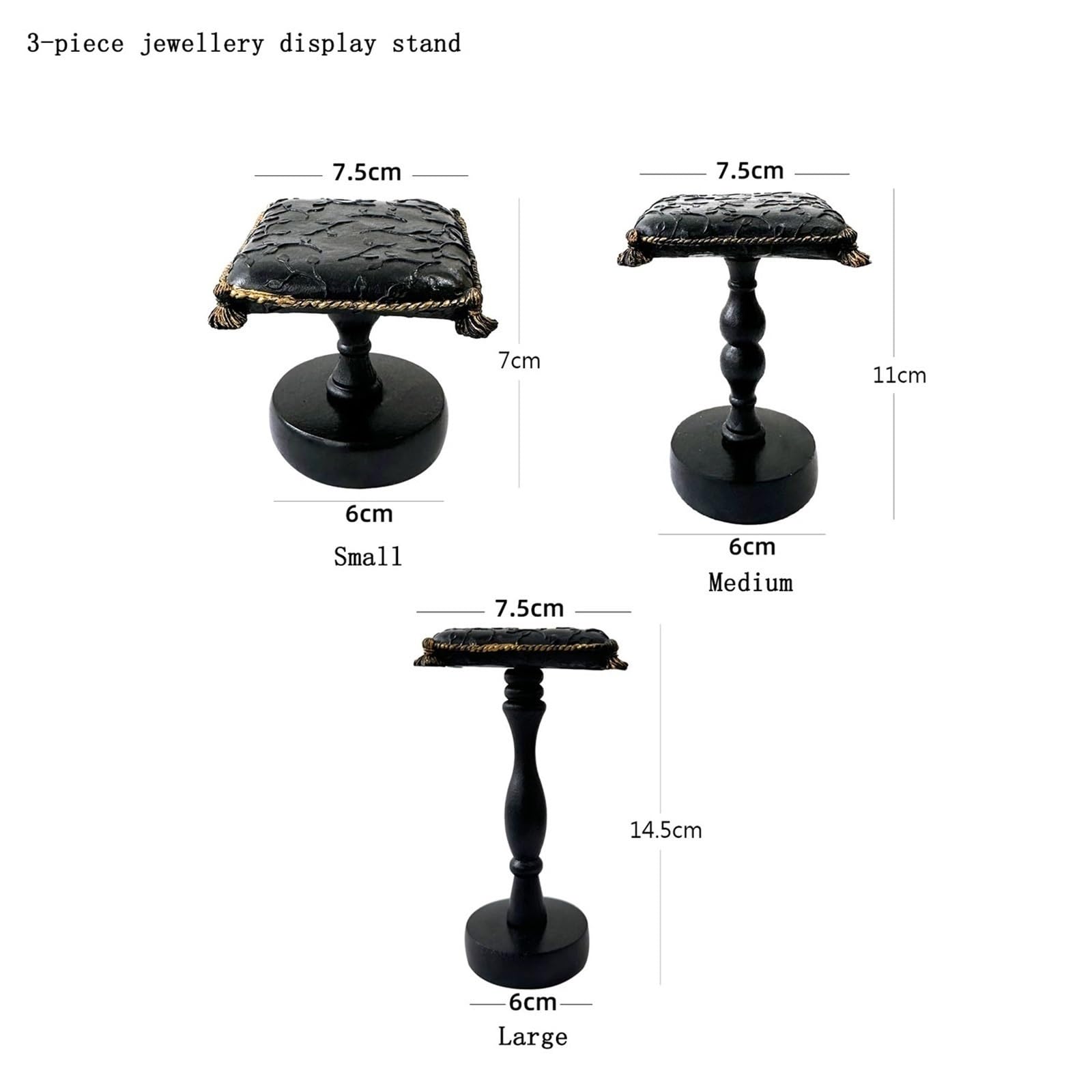 Stojak na biżuterię 3Pcs Vintage Resin Jewelry Display Stand with Tassels Stojak na naszyjnik