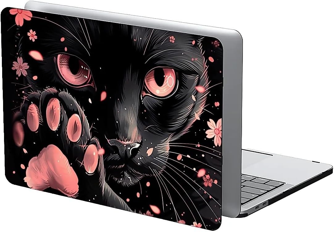Computer Case for MacBook Pro 16 Inch Pink Cat Claw Black Cat Colorful Pattern Black Release 2019 Model A2141 Hard Shell Case Compatible with MacBook Pro 16 Inch