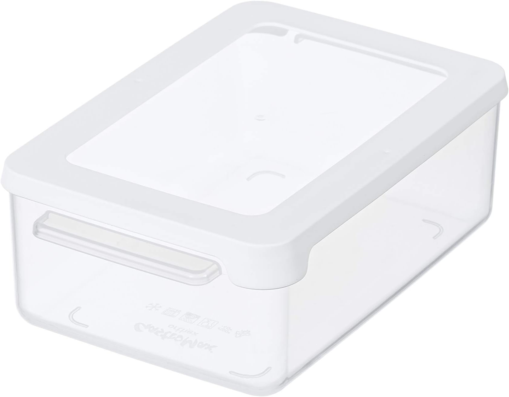 Rectangular Lunch Box, 1 Litre Capacity, Clear/White