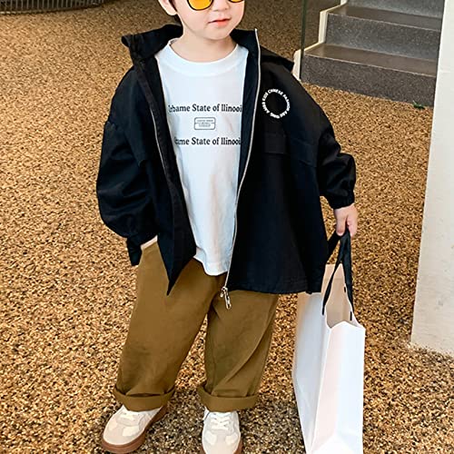 ACSUSS Toddler Boys' Long Straight Cotton Pants Kids Loose Casual Trousers with Side Pocket Elastic Waistband Trousers4