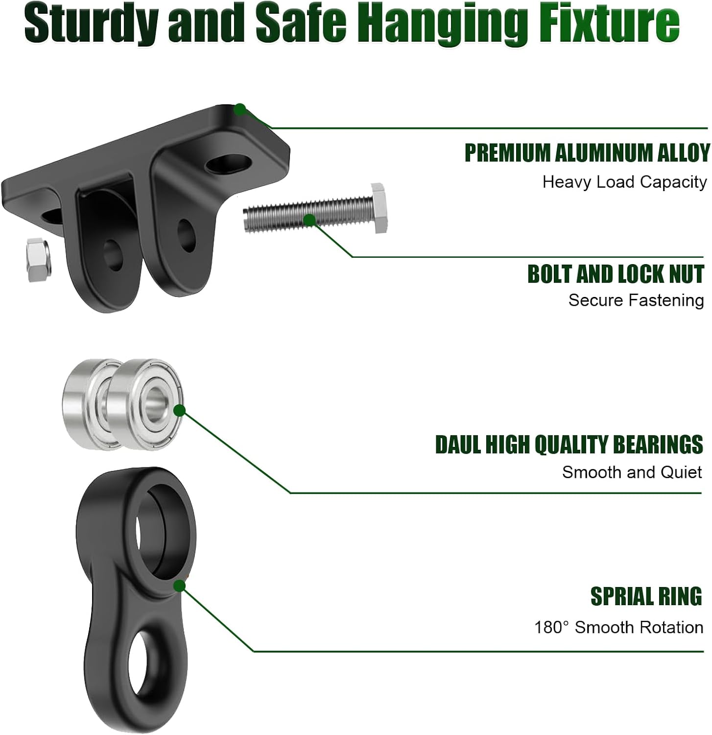 Playground Swing Hangers - Heavy Duty Metal Swing Hooks, Weather-Resistant Outdoor Hanging Hardware for Swing Sets, Trees, Porches, 2 Pack - Image 2