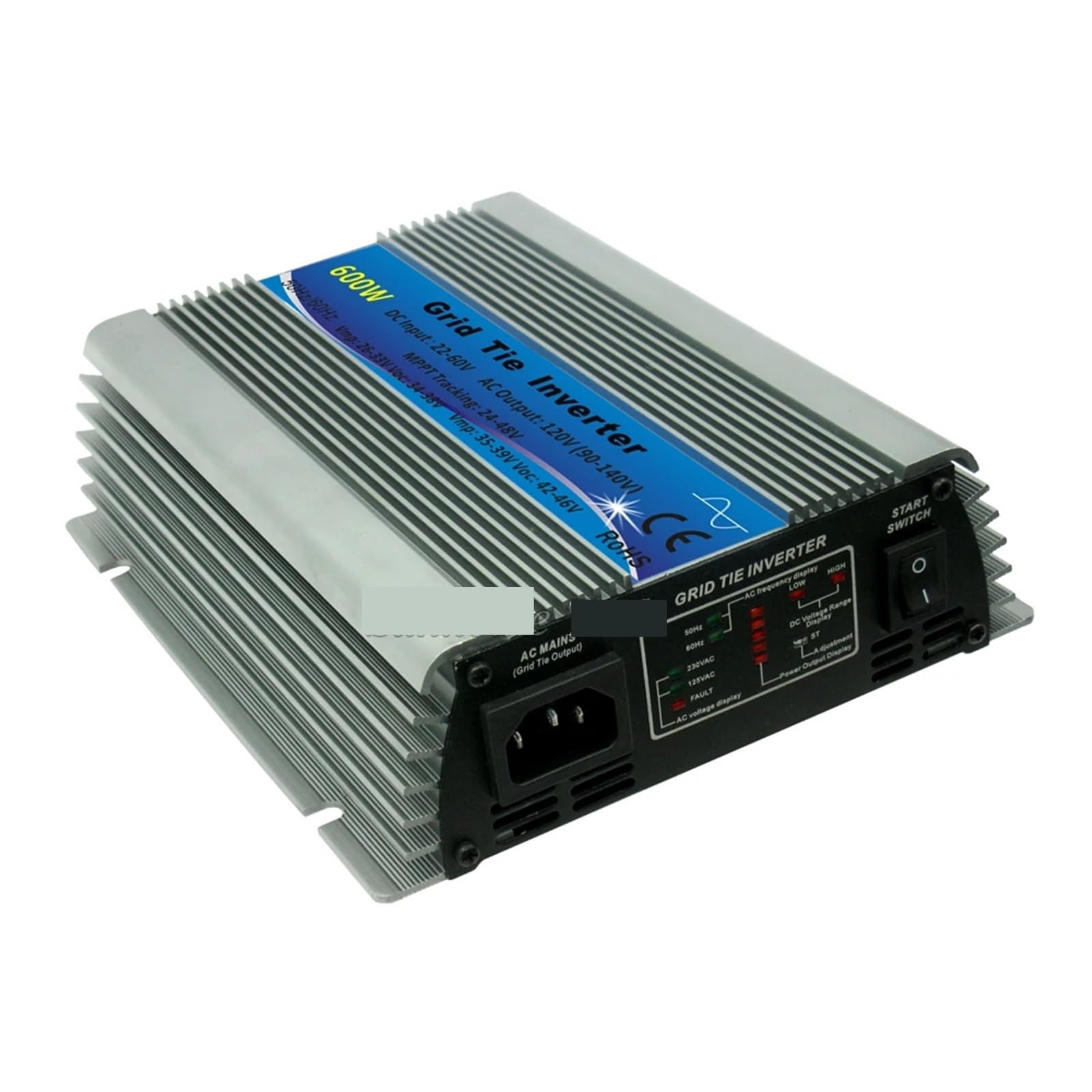 Inverter Inverter solare a onda sinusoidale pura MPPT da 600 W, inverter a onda sinusoidale pura da 22-60 V CC a CA