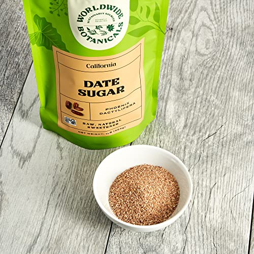 image for Worldwide Botanicals Date Sugar - 100% Pure Dried Dates, Natural Whole