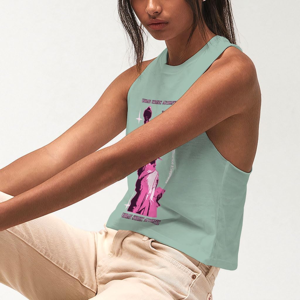 Statue of Liberty Racerback Cropped Tank - Great Items - Art Lover Gifts for Women