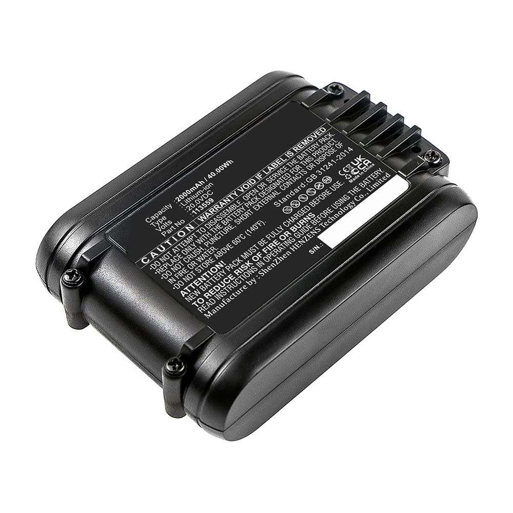 Synergy Digital Lawn Mower Battery, Compatible with Rockwell RK1809K2 Lawn Mower, (Li-ion, 20V, 2000mAh) Ultra High Capacity, Replacement for AL-KO 113559 Battery