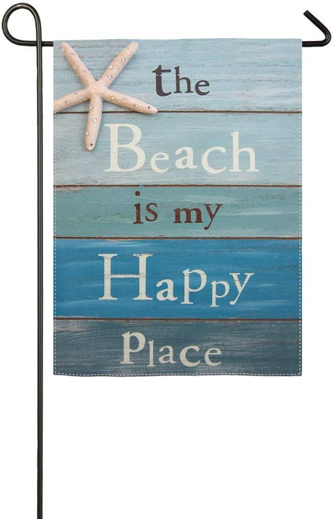 pingpi The Beach is My Happy Place Garden Flag Home Decorative Outdoor Double Sided Yard Flag 12.5"x18", AGF-099, 12.5 X 18 Inches - Image 3