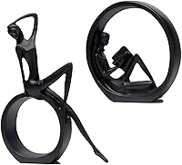 Modern Abstract Black Girl Reading Statue Figurine - Bookshelf Coffee Table Decor for Living Room Office (6.7x4.72in)