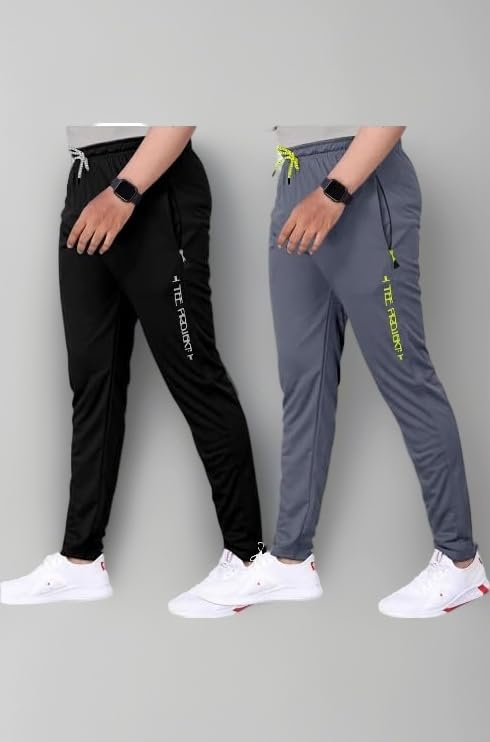 Men Combo Track Pant with Lycra Elastic Jogger Suitable for Active Wear, Jogger Yoga Wear, Sports (Pack of 2)