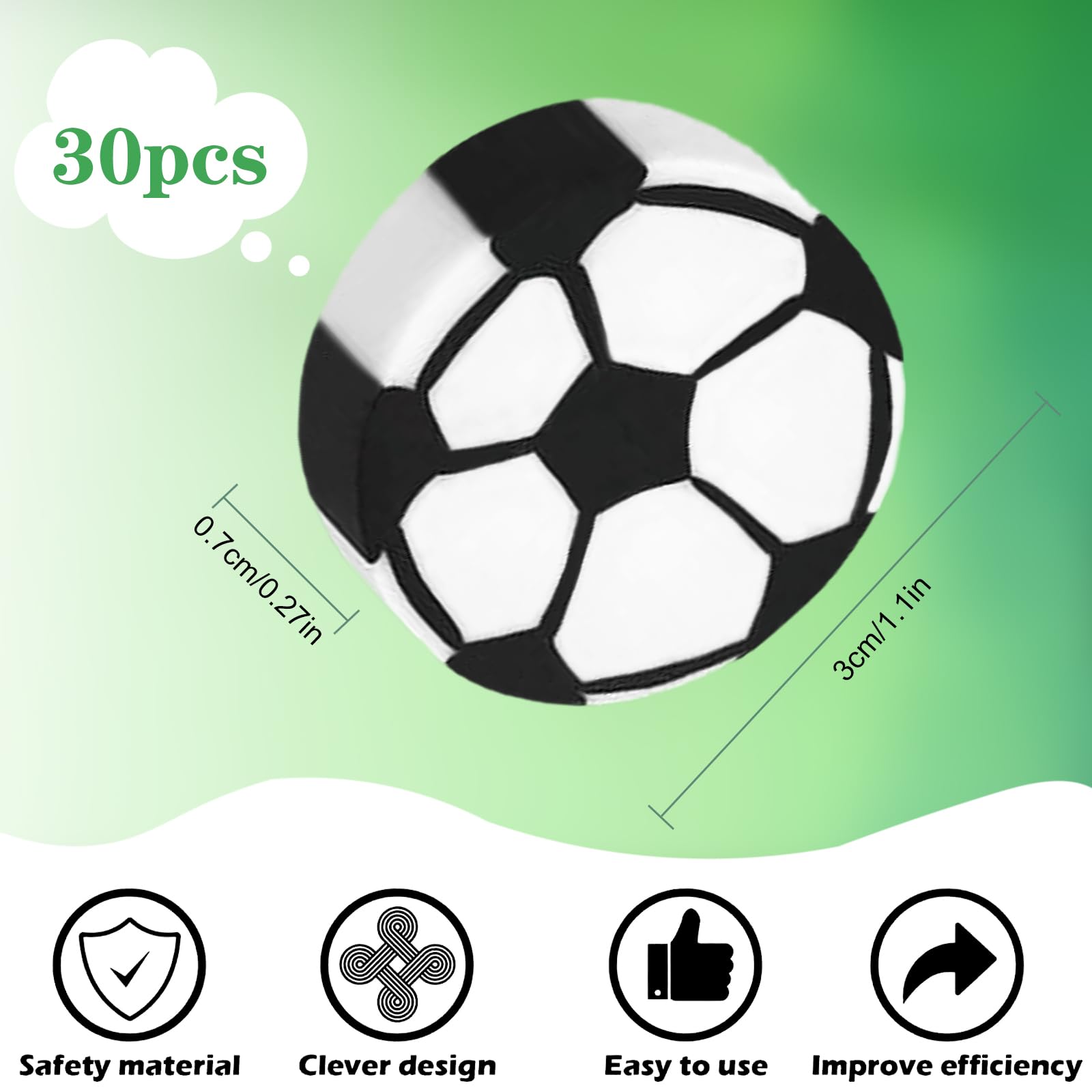 6 Fußball-Bleistifte & 6 Radiergummis – Cooles Set Für Schule & Party