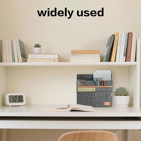1 Pcs durable Bedside Storage Bag, Felt Bedside Organiser, Non-slip Bedside Storage Caddy Hanging Organizer, Bed Pocket Organiser for Rail Sofa Bunk Beds Phone Remote Control Holderfor Books, Tablet