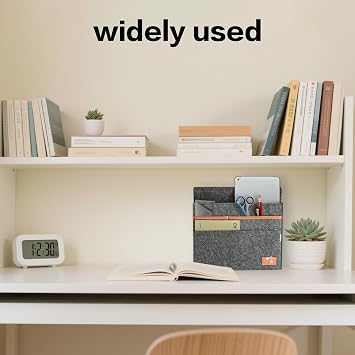 1 Pcs durable Bedside Storage Bag, Felt Bedside Organiser, Non-slip Bedside Storage Caddy Hanging Organizer, Bed Pocket Organiser for Rail Sofa Bunk Beds Phone Remote Control Holderfor Books, Tablet