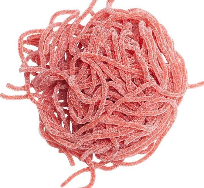 Gummy Shoe Laces Juicy Strings Candy (Sour Strawberry, 2