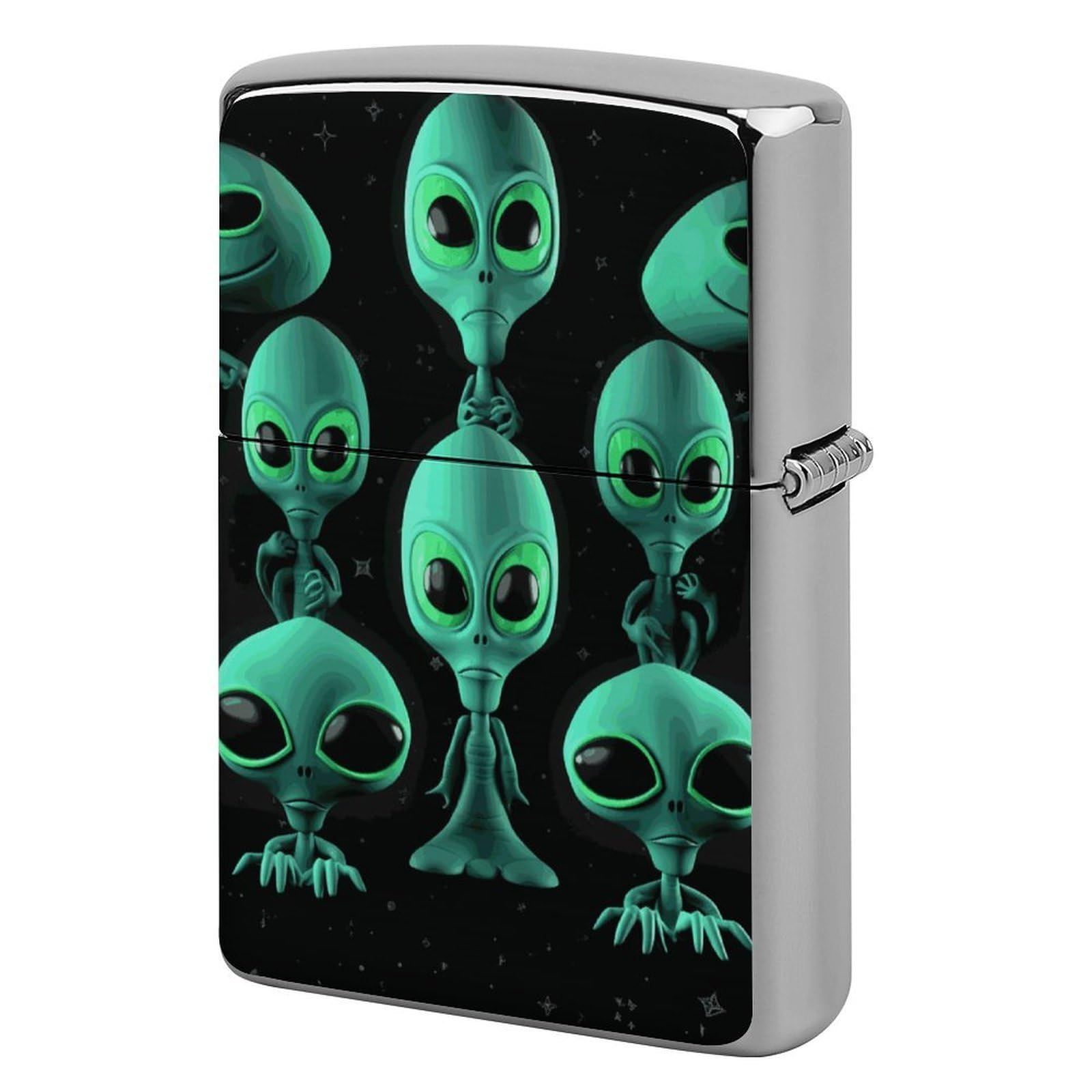 Aliens Lighter Case for Men, Personalized Lighter Cover for Valentine's Day Gifts, Flip-Top Lighters Shell for Outdoor, Portable Lighters Protective Sleeve