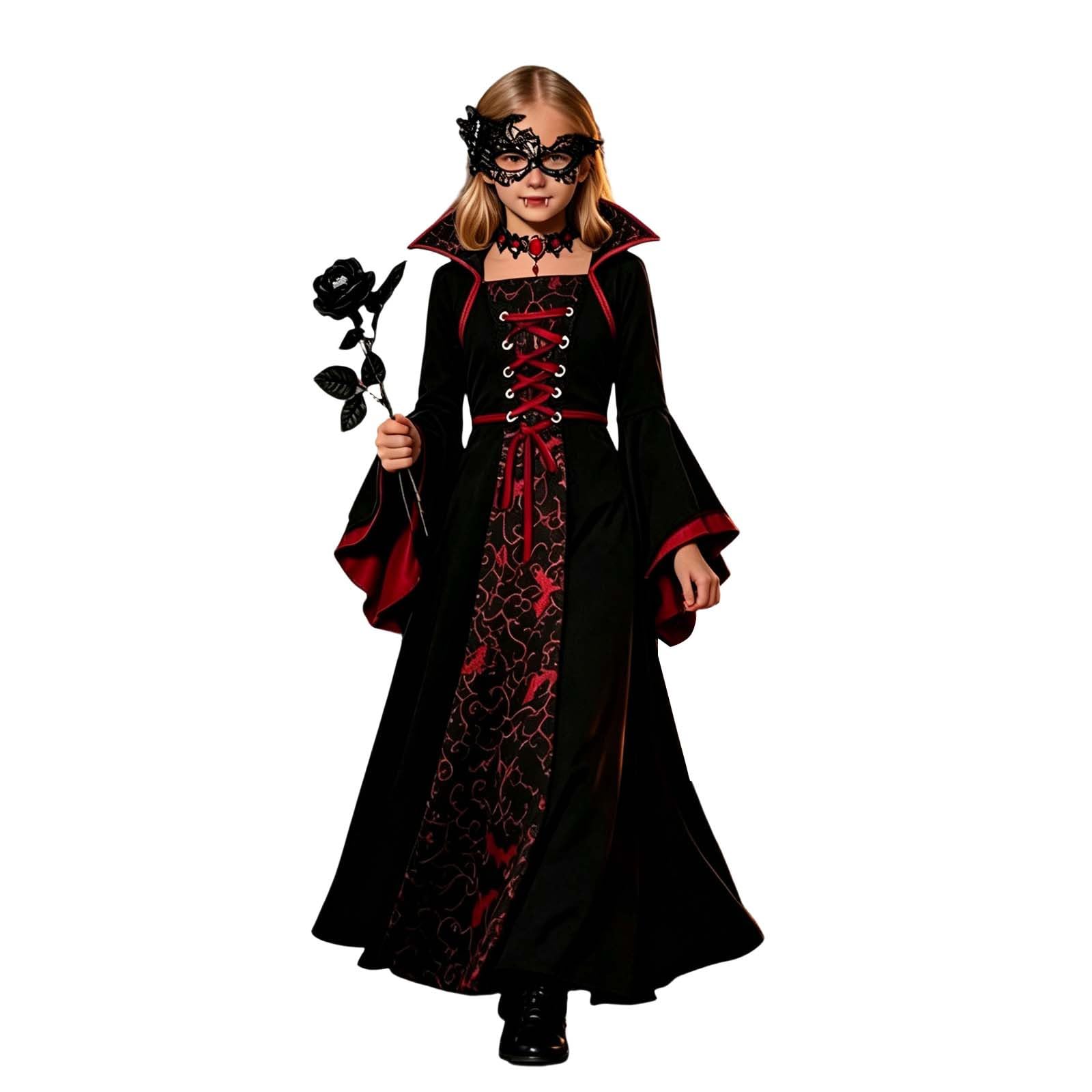 Vampire Costume Kids 5 PCS Halloween Costumes for Girls Aged 4-11 Years — image 1