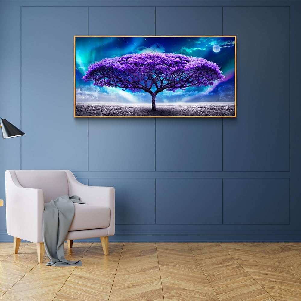 Lapremoly Wood Framed Wall Decor For Living Room Canvas Wall Art For Bedroom Abstract Scenery Wall Paintings Purple Tree Pictures Artwork Modern Office Pictures Ready To Hang Home Decor 24x48 In Lapremoly Wood Framed Wall Decor For Living Room Canvas Wall Art For Bedroom Abstract Scenery Wall Paintings Purple Tree Pictures Artwork Modern Office Pictures Ready To Hang Home Decor 24x48 In