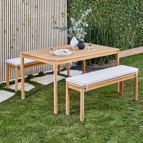 Neel Gallery 4 Seater Grove Outdoor Dining Table & Bench Set Amazon