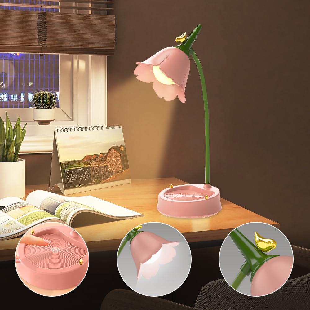 Garcon Lampe Bureau LED Rechargeable - 3 Températures - Flexible 360° Lampe Bureau Ado