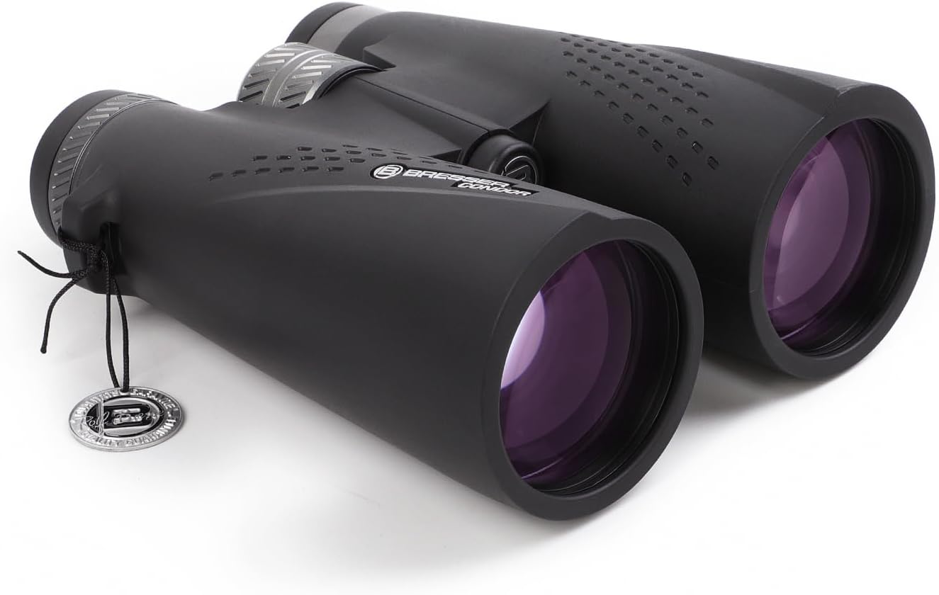 BRESSER 8x56 Binoculars for Adults High Powered with HD Optical System, FMC Green Film BAK4 Prism, Non-Slip Grip, Waterproof, Fogproof, Shockproof for for Hunting Bird Watching Travel Football Games