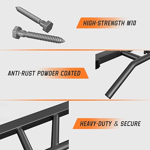 Miniatura 6 de Barra de dominadas resistente con 14 posiciones de agarre, barras de dominadas de entrenamiento de fuerza para gimnasio en casa, montaje en pared,