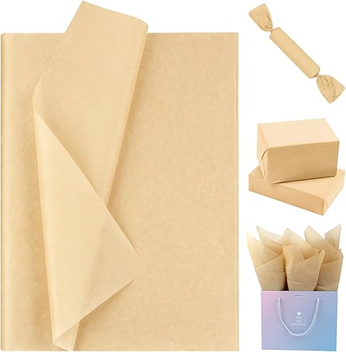 AORZIT Papel de seda kraft a granel, 80 hojas de papel de seda marrón para envolver regalos, 14 x 20 pulgadas, papel de seda kraft para bolsa de