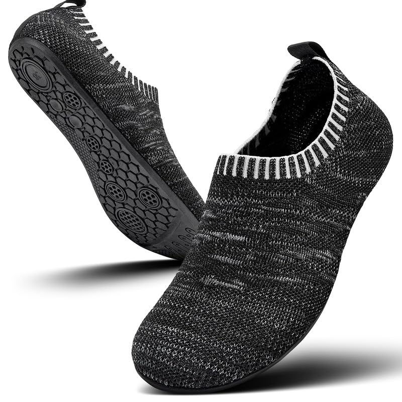 Sosenfer Hausschuhe Herren Damen Barfuss Schuhe Damen Rutschfest Slip on Slipper Flache Barfusshausschuh Home Kuschelige Pantoffel Geschlossen Unisex