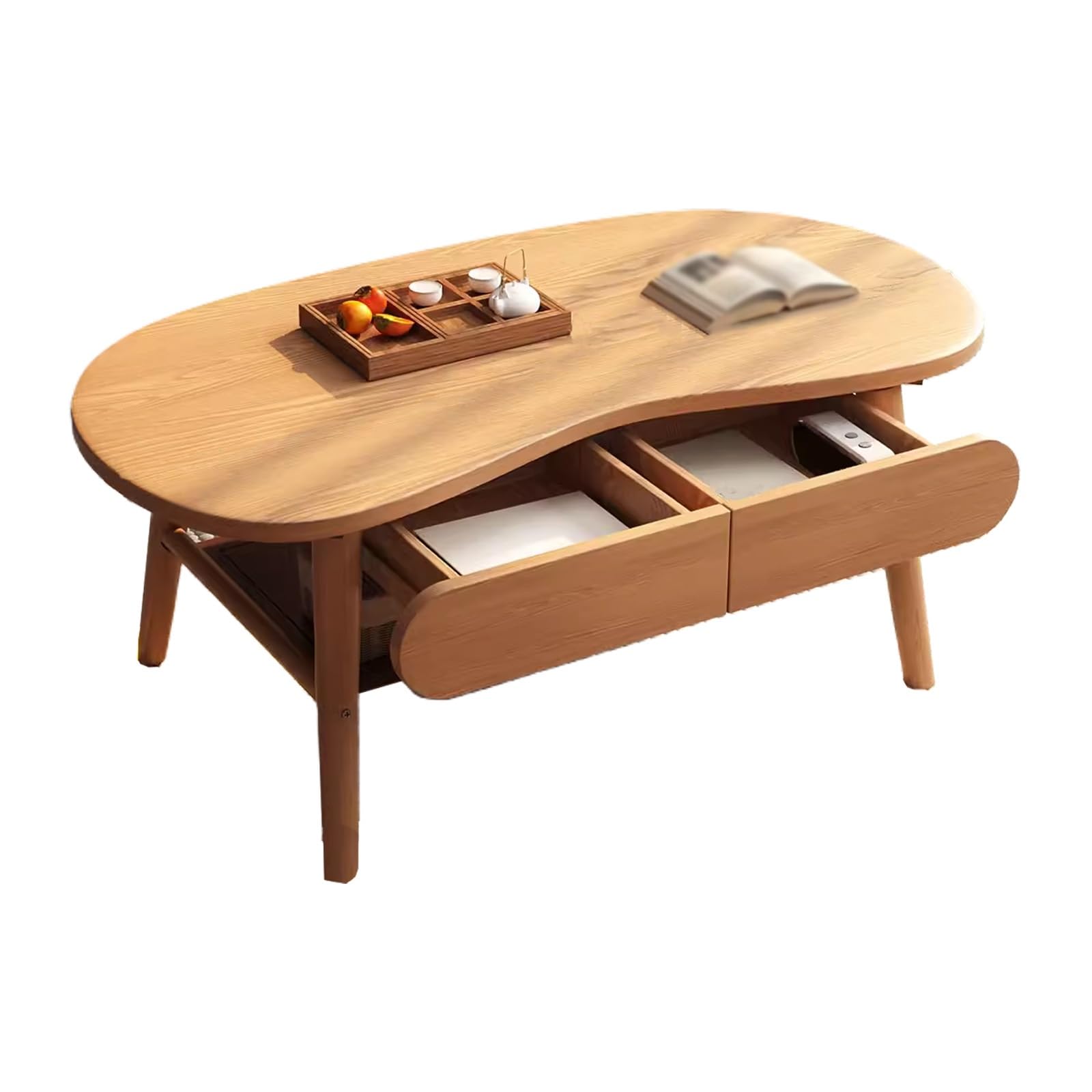 Table basse avec rangement pour gagner de la place dans un salon moderne