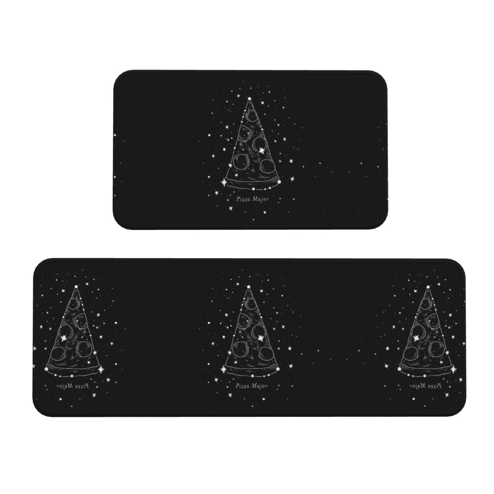 Tapis de cuisine EdWal lot de 2 imperméables et antidérapants motif constellation de pizza