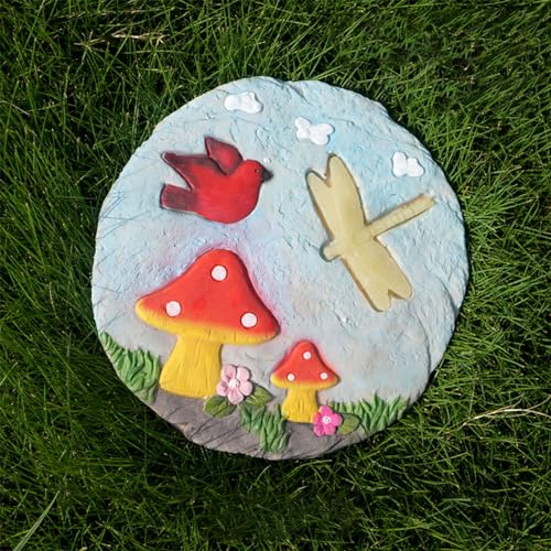 SBJKLYRN Pietra calpestabile da Giardino， Pavimentazioni Decorative Luminose for Esterni, Pietre Decorative tridimensionali for aiuole, laghetti e Prati(Style2,1PC)