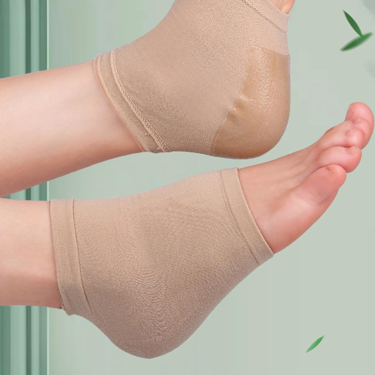 2 Pairs Silicone Heel Protector Socks, Reusable