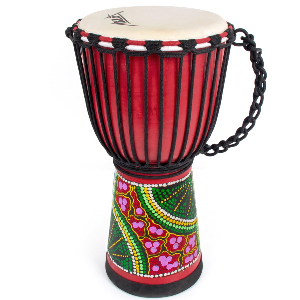 Djembes Drum AKLOT Afrikanische Trommel, handbemalt, 24,1 x 50,8 cm, Mahagoni-Ziegenleder, Schlagzeugfell für Erwachsene, Anfänger, Anfänger