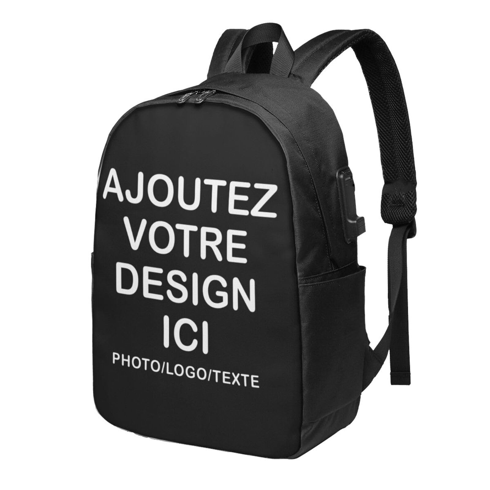 Sac à dos personnalisable – personnalisée Avec Photo Texte Image ou logo – personnalisé sac a dos léger pour étudiants, voyages, camping & rentrée scolaire