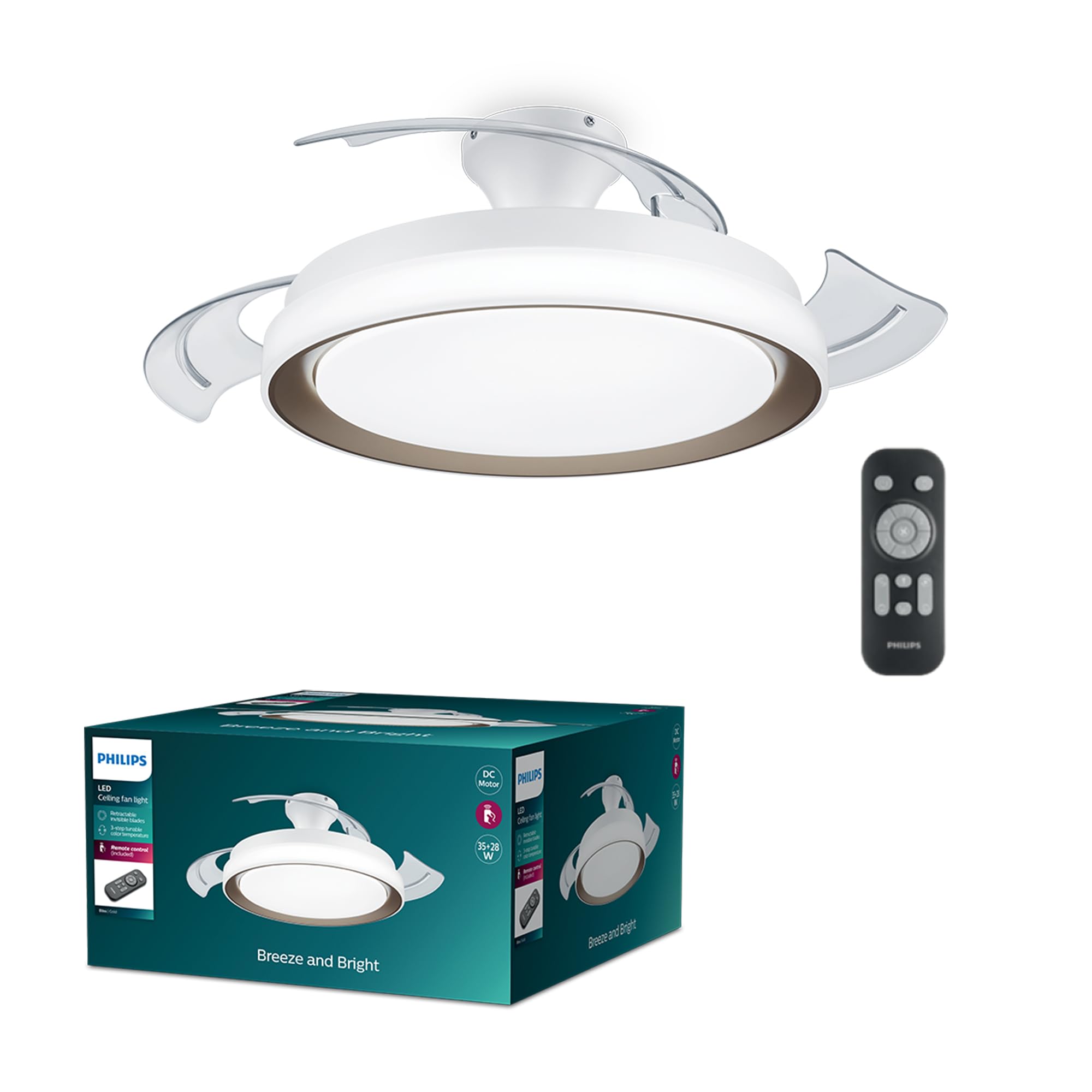 PHILIPS LAMPADA DA SOFFITTO PER VENTILATORE BLISS DC ORON 35+28 W 27912400