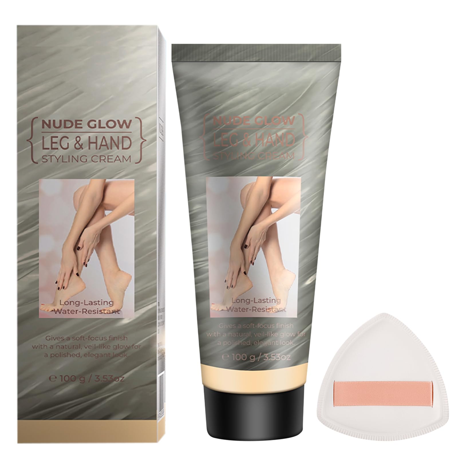 Waterproof Leg & Body Makeup Cream with Puff, Transfer-Resistant Full Coverage Concealer for Tattoos, Scars & Varicose Veins, Long-Lasting Natural Finish Foundation for All Skin Tones, 01 01# Nature