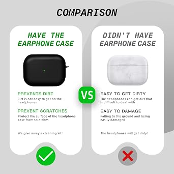 MysticHome for AirPods Pro 3 case, Compatible with AirPods Pro 3rd Generation Case(2025), Soft Silicone Case with Keychain, Wireless Charging Support, Includes 1 Cleaning Pen (Black)