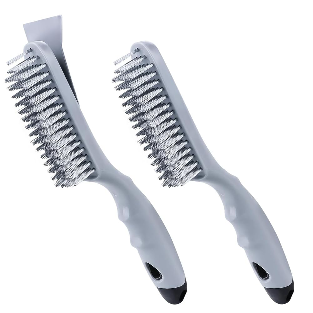 Tuidzljd Stainless Steel Wire Brush Set 2Pcs, With Strong Handle & Metal For Cleaning Welding Slag & Rust,Dust